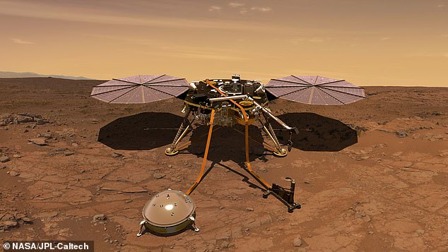 Ново истраживање открило је раније неоткривене земљотресе испод површине Марса, за које стручњаци верују да је доказ да у свом плашту има море магме.  На слици је уметнички приказ ИнСигхт лендера, који је 'обеђивао откуцаје срца Марса' од слетања на планету 2018.