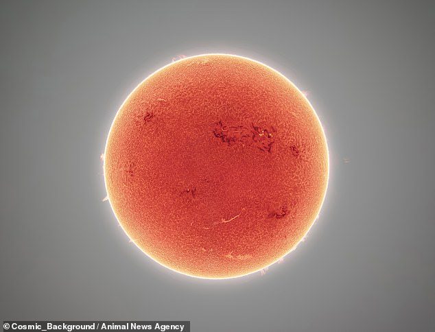 Амерички астрофотограф Ендру Макарти одабрао је 30.000 слика да би направио мозаик који снима Сунце у високој резолуцији из Фиренце, Аризона, САД