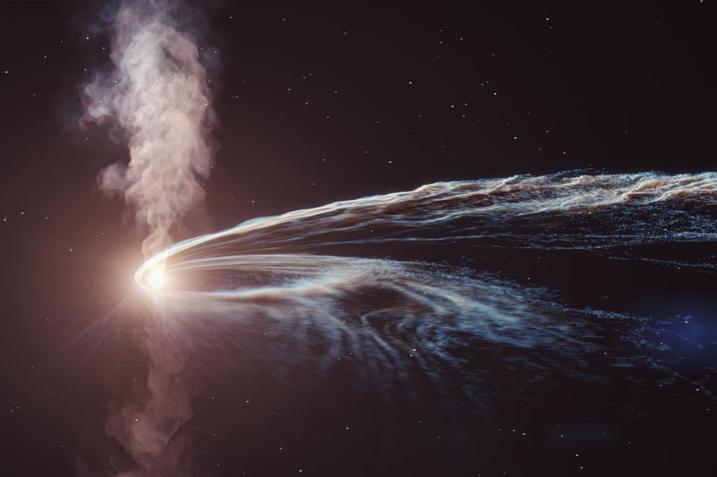 Црна рупа "подригује" звезде након година једења