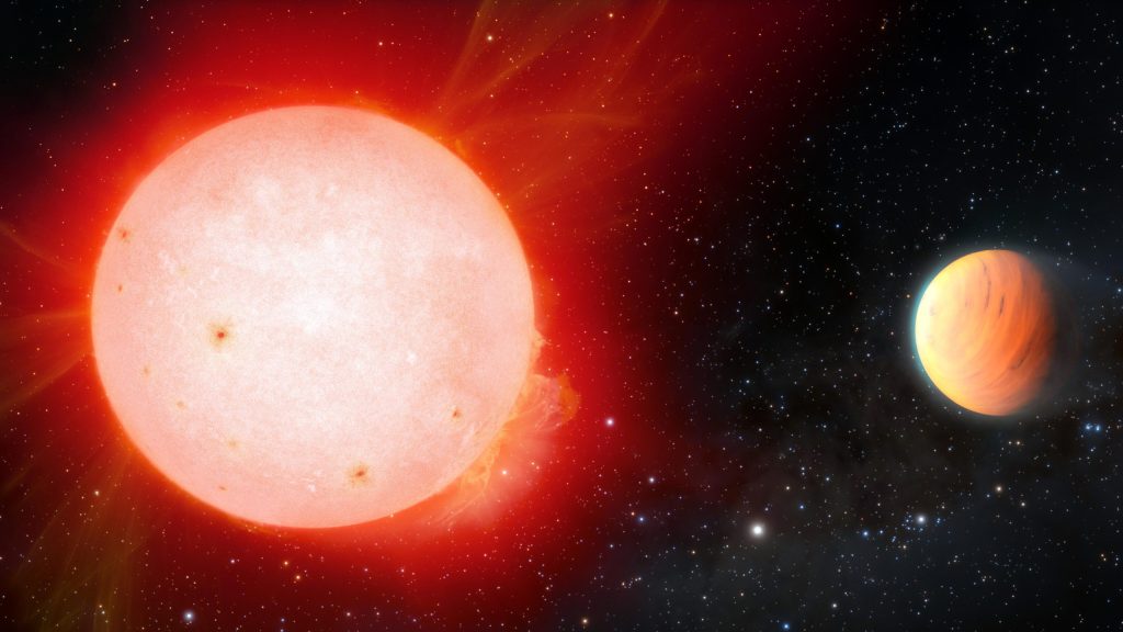 Џиновска пахуљаста планета која кружи око хладног црвеног патуљка