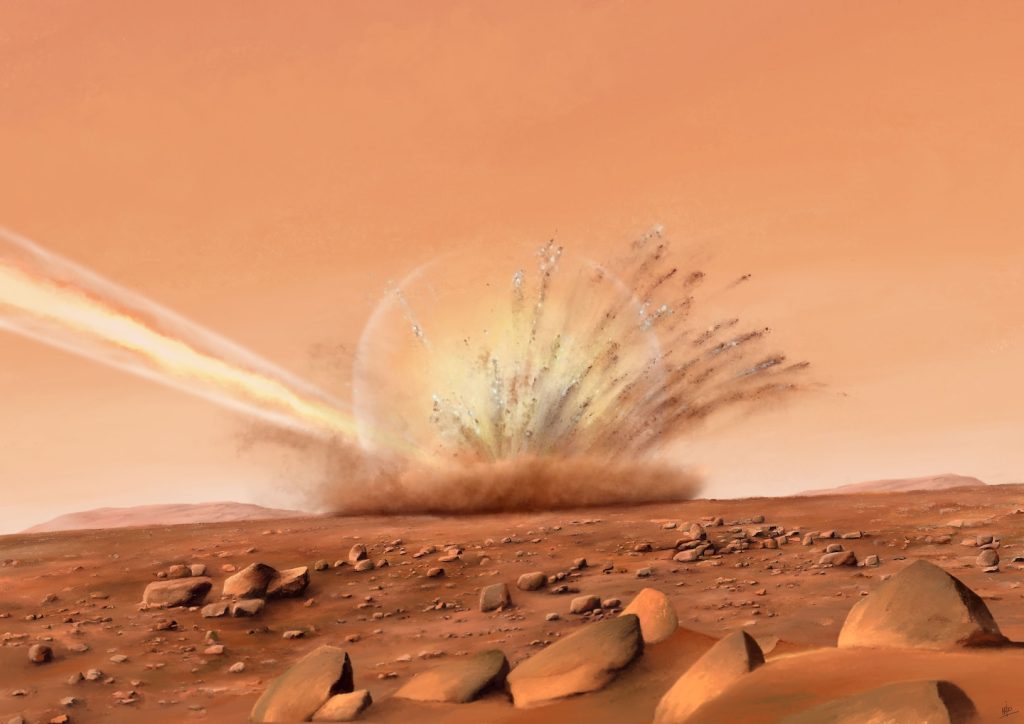 Велике громаде које ударају о Марс, кратер кратера, откривају карактеристике подземне површине