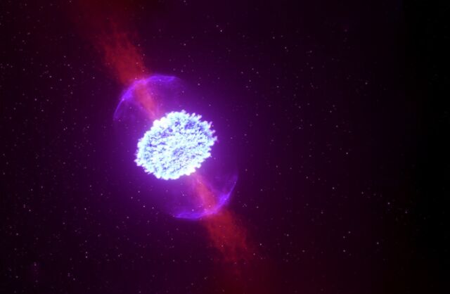 Када се неутронске звезде споје, оне могу произвести радиоактивна избацивања која напајају килонова сигнал.  Испоставило се да је недавно примећен рафал гама зрака указивао на претходно неоткривен хибридни догађај који укључује килонову.
