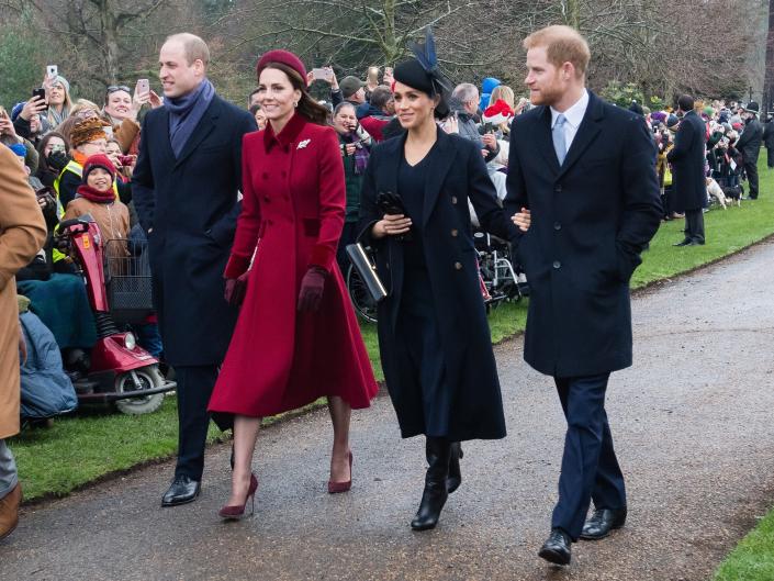 Принц Вилијам, Кејт Мидлтон, Меган Маркл и принц Хари посећују Сандрингем 2018.